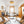 LightFixturesUSA - Farmhouse Amber Textured Glass Wooden Round Ceiling Light - Ceiling Light - 3 - Lt - 