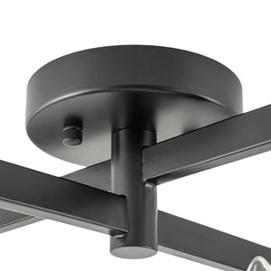 LightFixturesUSA-Farmhouse Black Brass 4-Light Square Cage Semi Flush Mount-Ceiling Light-14.6 in-