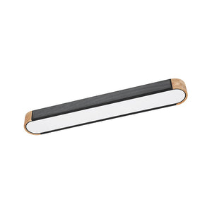 LightFixturesUSA - Farmhouse Black Mesh Wood Dimmable LED Oval Ceiling Light - Ceiling Light - 37.4 in. - 