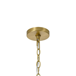 LightFixturesUSA-Farmhouse Brass 1-Light Clear Ribbed Glass Dome Pendant-Pendant Light-11.8 in-
