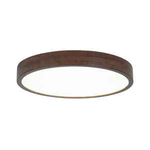 LightFixturesUSA - Farmhouse Dimmable LED Walnut Wood Round Flush Mount - Ceiling Light - 19.7 in - 