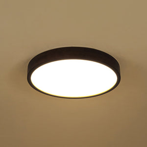 LightFixturesUSA - Farmhouse Dimmable LED Walnut Wood Round Flush Mount - Ceiling Light - 19.7 in - 