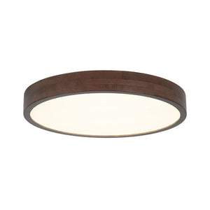 LightFixturesUSA - Farmhouse Dimmable LED Walnut Wood Round Flush Mount - Ceiling Light - 19.7 in - 