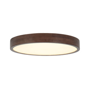 LightFixturesUSA - Farmhouse Dimmable LED Walnut Wood Round Flush Mount - Ceiling Light - 19.7 in - 