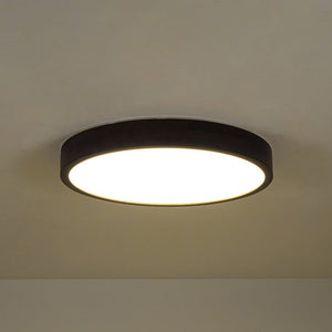LightFixturesUSA - Farmhouse Dimmable LED Walnut Wood Round Flush Mount - Ceiling Light - 19.7 in - 