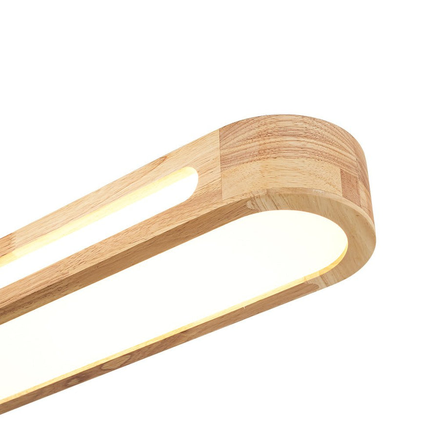 LightFixturesUSA - Farmhouse Dimmable LED Wood Oval Flush Mount Light - Ceiling Light - 31.5 in - 