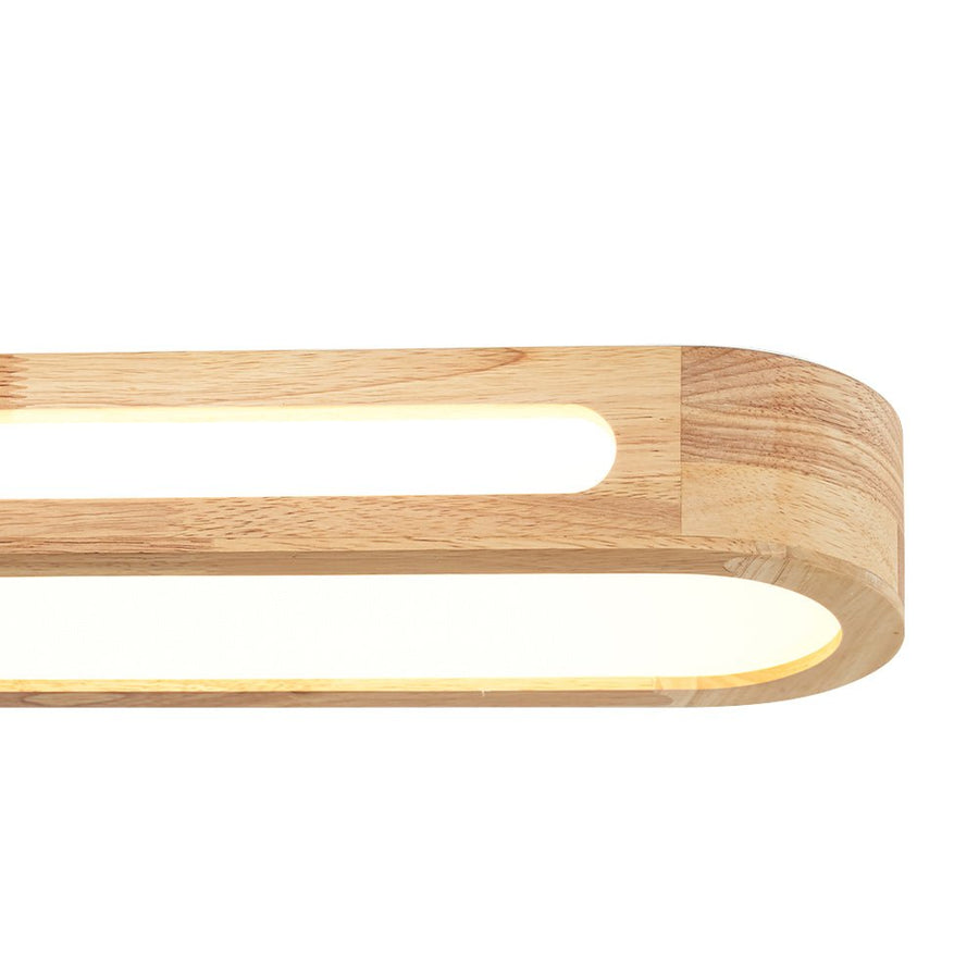 LightFixturesUSA - Farmhouse Dimmable LED Wood Oval Flush Mount Light - Ceiling Light - 31.5 in - 