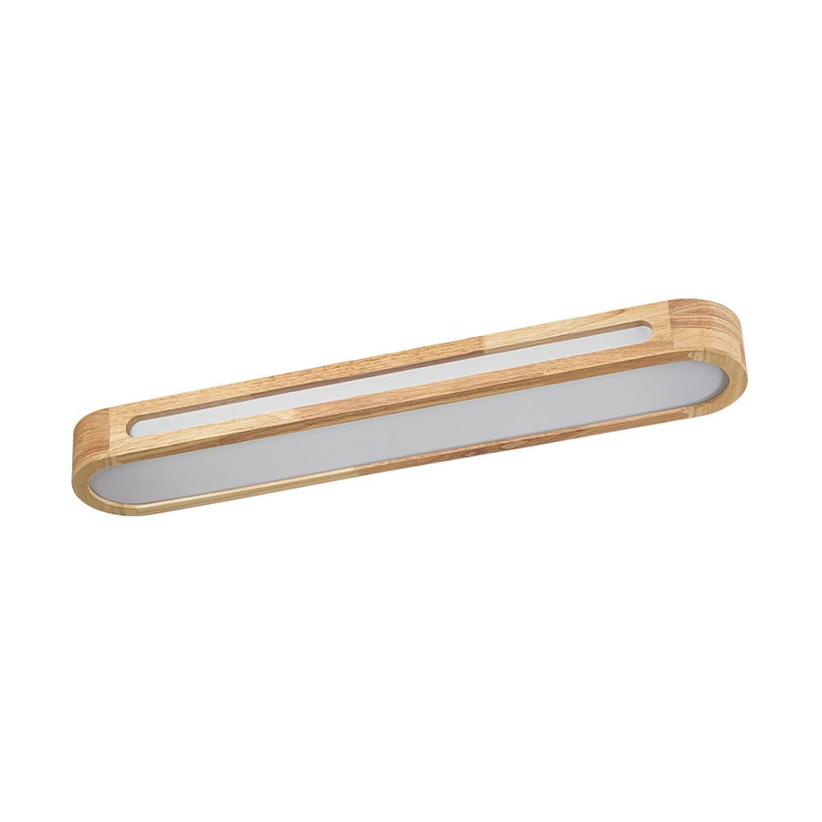 LightFixturesUSA - Farmhouse Dimmable LED Wood Oval Flush Mount Light - Ceiling Light - 31.5 in - 
