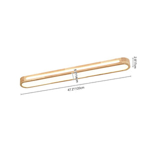 LightFixturesUSA - Farmhouse Dimmable LED Wood Oval Flush Mount Light - Ceiling Light - 31.5 in - 