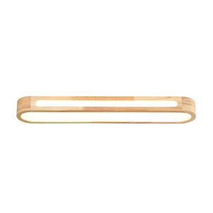 LightFixturesUSA - Farmhouse Dimmable LED Wood Oval Flush Mount Light - Ceiling Light - 31.5 in - 