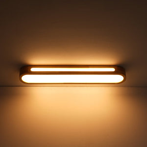 LightFixturesUSA - Farmhouse Dimmable LED Wood Oval Flush Mount Light - Ceiling Light - 31.5 in - 