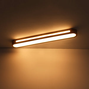 LightFixturesUSA - Farmhouse Dimmable LED Wood Oval Flush Mount Light - Ceiling Light - 39.4 in - 