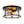 LightFixturesUSA - Farmhouse Hammered Glass Round Drum Flush Mount Light - Ceiling Light - Black - 
