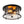 LightFixturesUSA - Farmhouse Hammered Glass Round Drum Flush Mount Light - Ceiling Light - Black - 