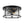 LightFixturesUSA - Farmhouse Hammered Glass Round Drum Flush Mount Light - Ceiling Light - Black - 