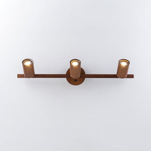 LightFixturesUSA-Farmhouse Walnut Wood 4-Light Linear Semi Flush Track Light-Ceiling Light-3-Lt-