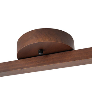 LightFixturesUSA - Farmhouse Walnut Wood 4 - Light Linear Semi Flush Track Light - Ceiling Light - Walnut - 