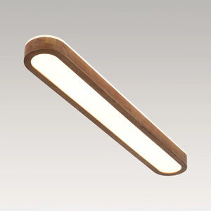 LightFixturesUSA-Farmhouse Walnut Wooden Oval Dimmable LED Ceiling Light-Ceiling Light-37.4 in-