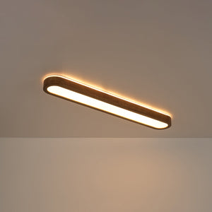 LightFixturesUSA-Farmhouse Walnut Wooden Oval Dimmable LED Ceiling Light-Ceiling Light-37.4 in-