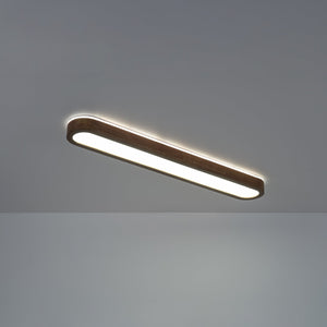 LightFixturesUSA-Farmhouse Walnut Wooden Oval Dimmable LED Ceiling Light-Ceiling Light-37.4 in-