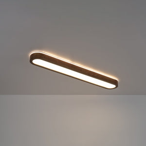 LightFixturesUSA-Farmhouse Walnut Wooden Oval Dimmable LED Ceiling Light-Ceiling Light-37.4 in-
