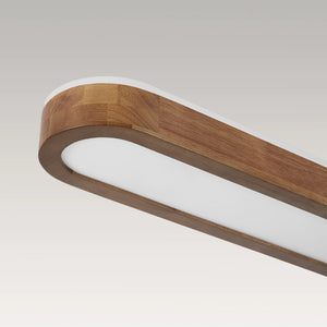 LightFixturesUSA-Farmhouse Walnut Wooden Oval Dimmable LED Ceiling Light-Ceiling Light-37.4 in-