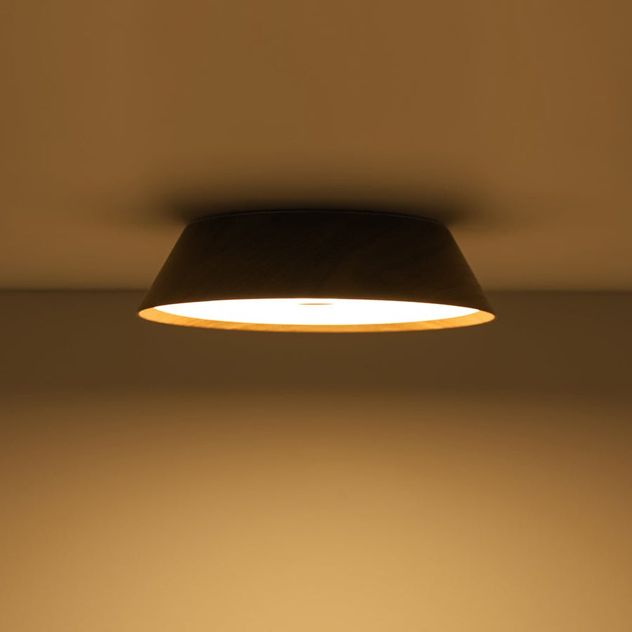 LightFixturesUSA - Farmhouse Wood Grain Dimmable LED Round Flush Mount Light - Ceiling Light - Oak - 