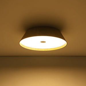 LightFixturesUSA - Farmhouse Wood Grain Dimmable LED Round Flush Mount Light - Ceiling Light - Oak - 