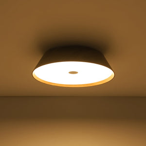 LightFixturesUSA - Farmhouse Wood Grain Dimmable LED Round Flush Mount Light - Ceiling Light - Oak - 