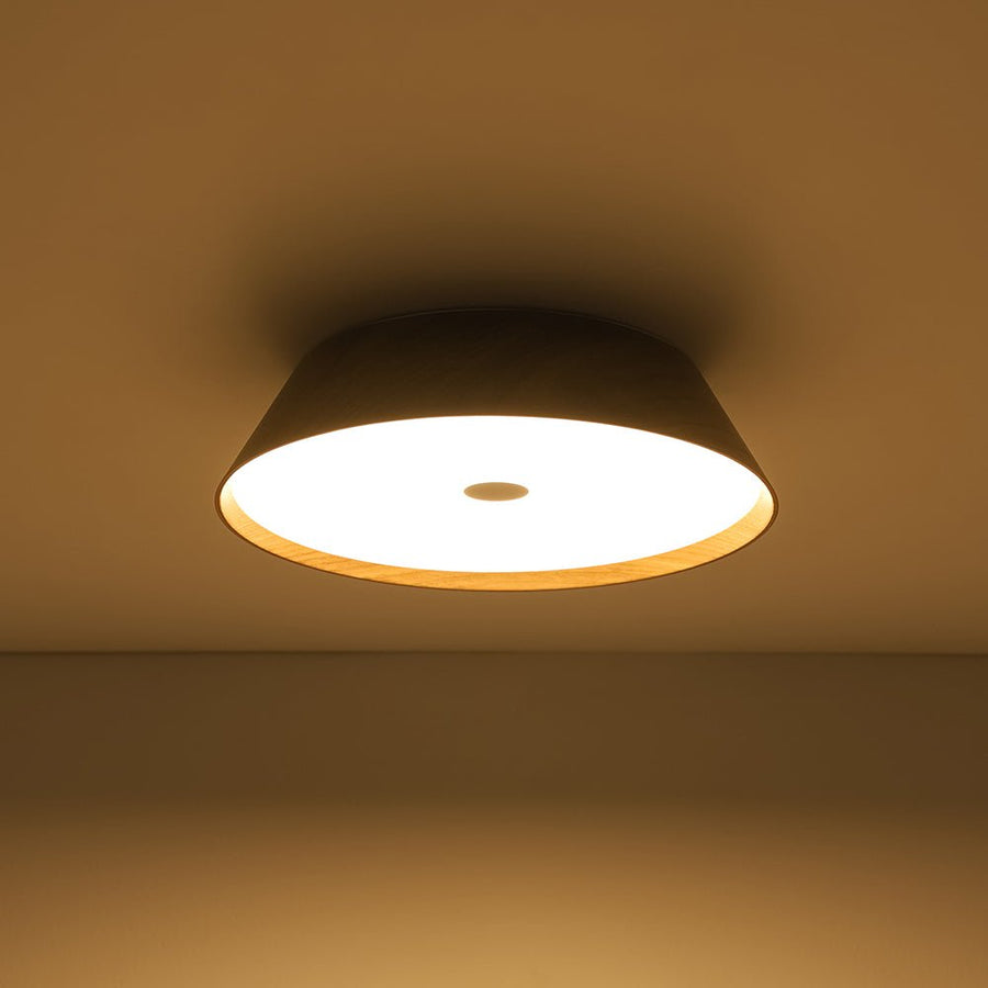 LightFixturesUSA - Farmhouse Wood Grain Dimmable LED Round Flush Mount Light - Ceiling Light - Oak - 
