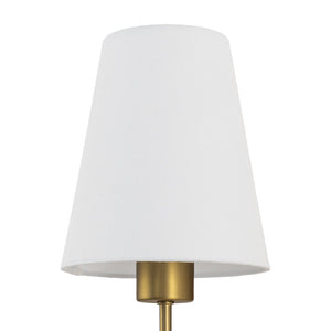 LightFixturesUSA - French 1 - Light White Linen Conical Vanity Wall Sconce - Wall Sconce - Brass - 