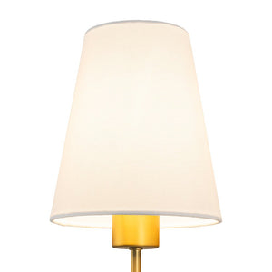 LightFixturesUSA - French 1 - Light White Linen Conical Vanity Wall Sconce - Wall Sconce - Brass - 