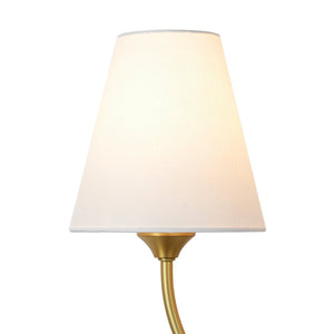 LightFixturesUSA - French 2 - Light White Linen Conical Vanity Wall Sconce - Wall Sconce - Brass - 