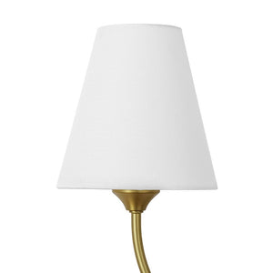 LightFixturesUSA - French 2 - Light White Linen Conical Vanity Wall Sconce - Wall Sconce - Brass - 