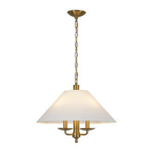 LightFixturesUSA-French 4-Light Candle Style Fabric Conical Cage Pendant-Chandelier-20 in-