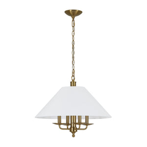 LightFixturesUSA-French 4-Light Candle Style Fabric Conical Cage Pendant-Chandelier-20 in-