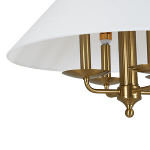 LightFixturesUSA-French 4-Light Candle Style Fabric Conical Cage Pendant-Chandelier-20 in-