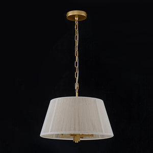 LightFixturesUSA - French 4 - Light Candle Woven Beige Thread Drum Cage Pendant - Chandelier - 15.7 in (Pre - Order) - 