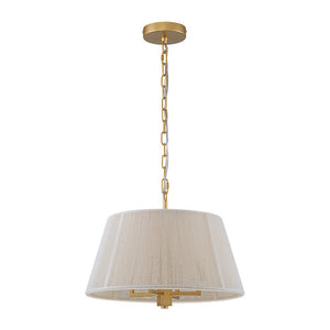 LightFixturesUSA - French 4 - Light Candle Woven Beige Thread Drum Cage Pendant - Chandelier - 15.7 in (Pre - Order) - 