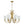 LightFixturesUSA-French 6-Light Frosted Glass Shade Scrolling Chandelier-Chandelier-Brass-