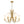 LightFixturesUSA-French 6-Light Frosted Glass Shade Scrolling Chandelier-Chandelier-Brass-