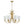 LightFixturesUSA-French 6-Light Frosted Glass Shade Scrolling Chandelier-Chandelier-Brass-