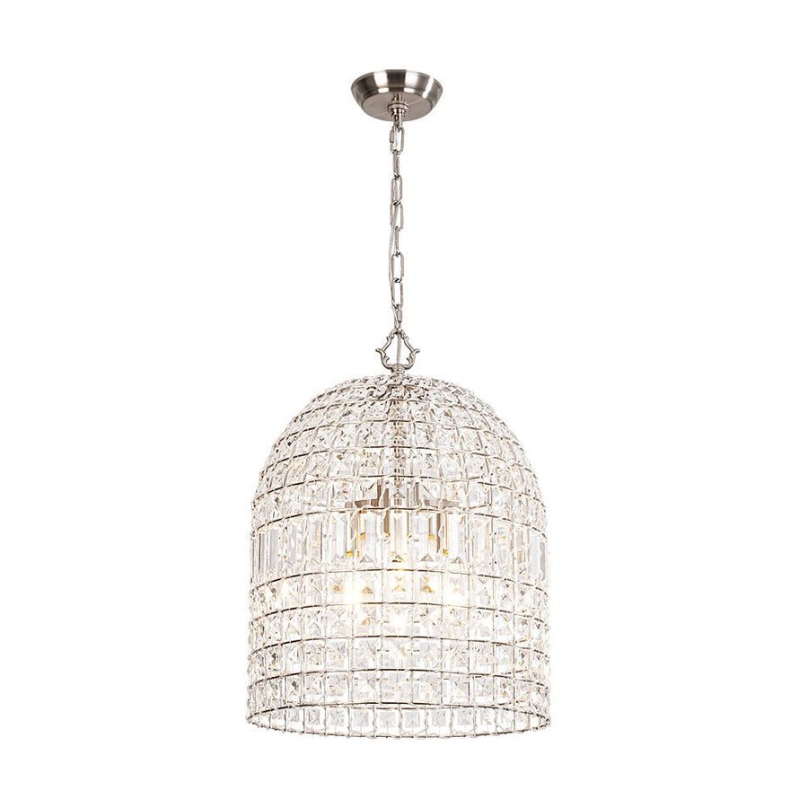 LightFixturesUSA - French Antique Brass Crystal Cage Chandelier - Chandelier - M/Nickel - 