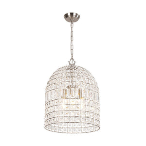 LightFixturesUSA - French Antique Brass Crystal Cage Chandelier - Chandelier - M/Nickel - 