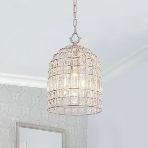 LightFixturesUSA - French Antique Brass Crystal Cage Chandelier - Chandelier - S/Brass - 