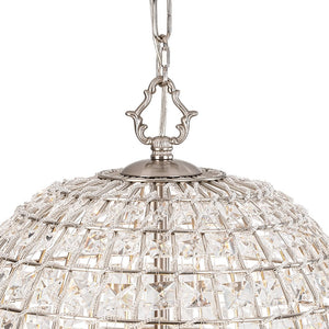 LightFixturesUSA - French Antique Brass Crystal Cage Chandelier - Chandelier - S/Nickel - 