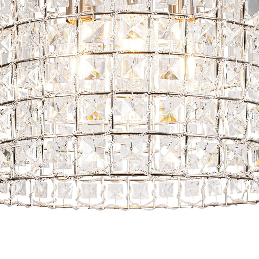LightFixturesUSA - French Antique Brass Crystal Cage Chandelier - Chandelier - S/Nickel - 