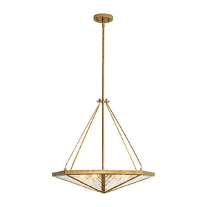 LightFixturesUSA - French Antique Gold Geometric Water Glass Cage Chandelier - Chandelier - 23 in - 