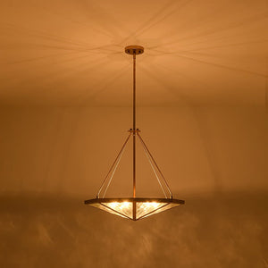 LightFixturesUSA - French Antique Gold Geometric Water Glass Cage Chandelier - Chandelier - 23 in - 