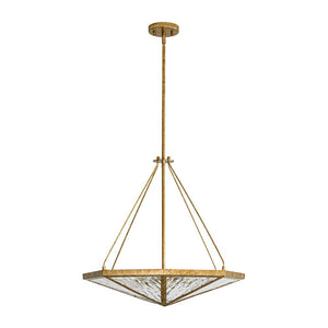 LightFixturesUSA - French Antique Gold Geometric Water Glass Cage Chandelier - Chandelier - 23 in - 